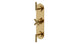 Contour Three Handle Wall Mount Shower Trim with Soft Cross/Soft Lever Handles in Uncoated Polished Brass
