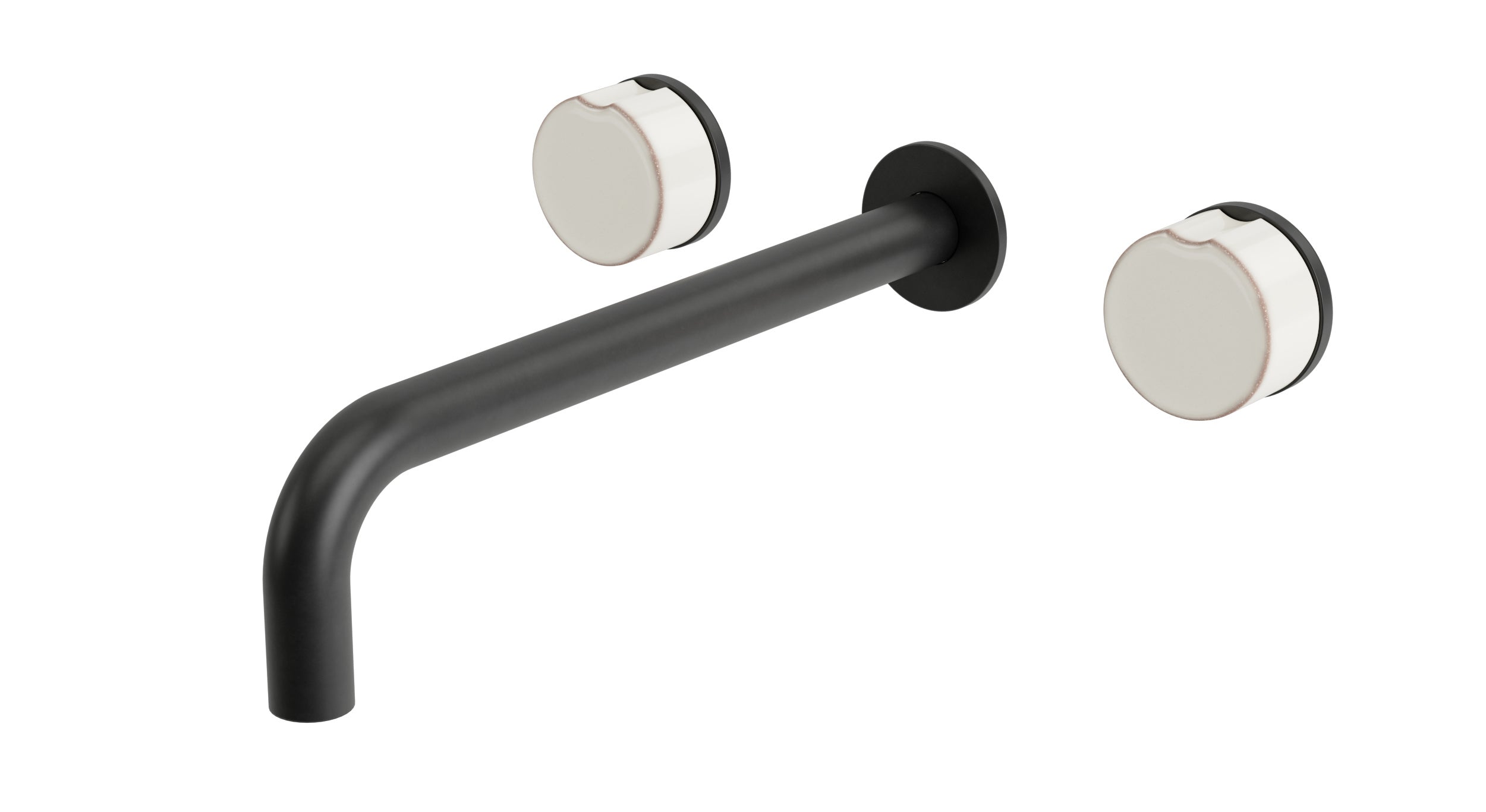 Foundry One Handle Wall Mount 10" Lavatory Faucet with Groove Ceramic Knob Handle in Oil Rubbed Bronze