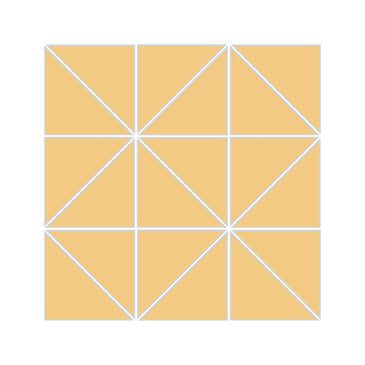 3" Triangle Sheeted - Quadrant Original Ceramic Mosaic Tile in Haystack Matte