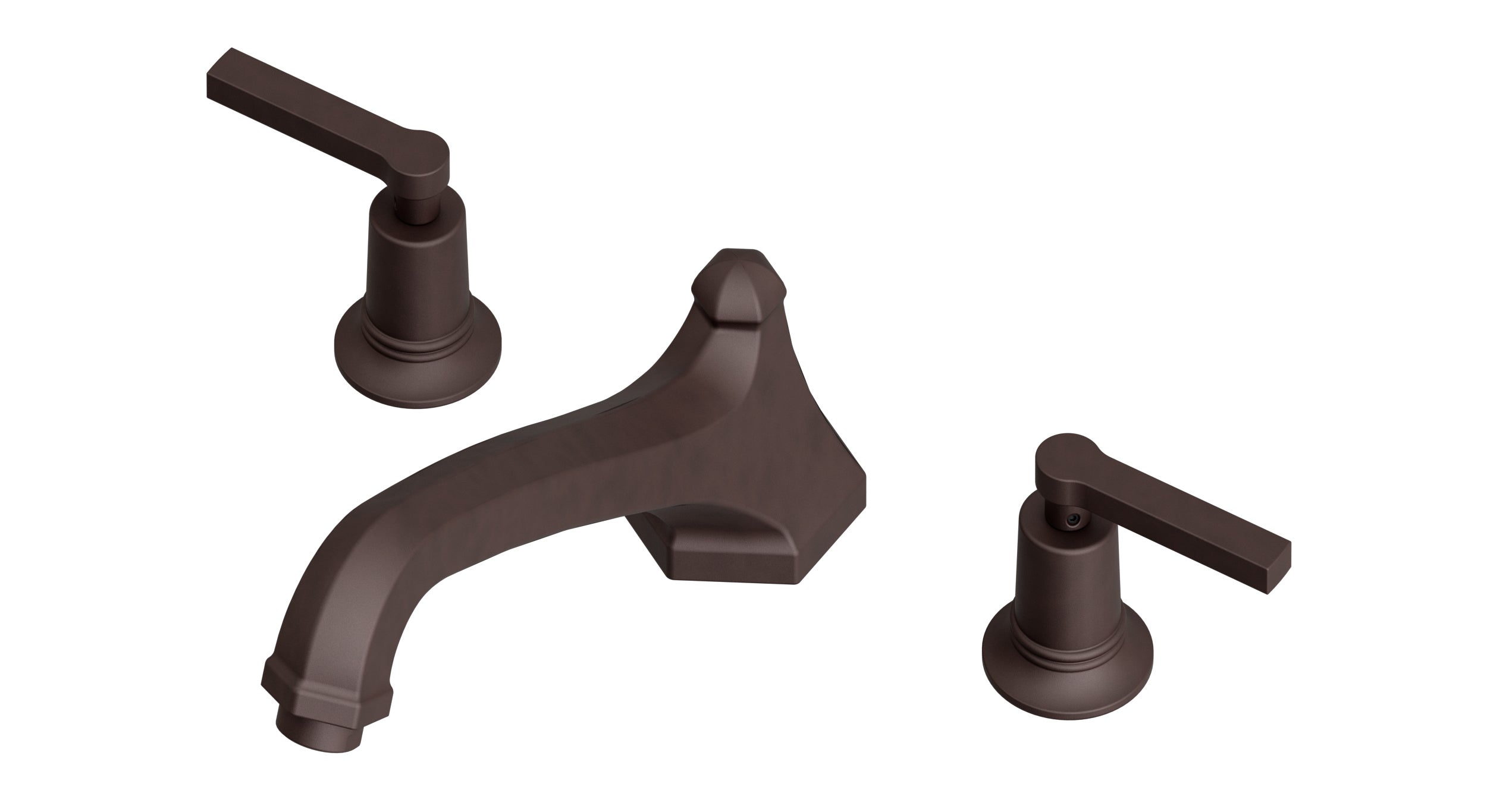 Emerson Two Handle Deck Mount Low Hexagon Bath Trim with Classic Lever Handles in Architectural Copper