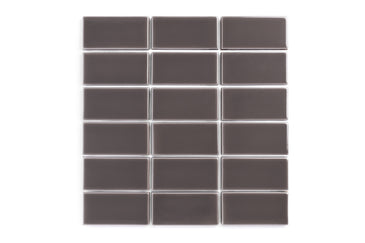 2x4 Straight Set Sheeted Original Ceramic Mosaic Tile in Kalamata Gloss