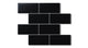 2x4 Half Offset Sheeted Natural Press Ceramic Mosaic Tile in Bone Black Matte