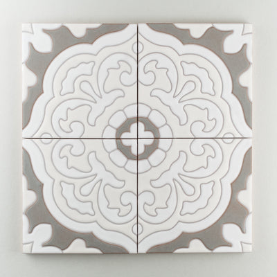 8x8 Handpainted Sample Tarragona  in Neutral Motif