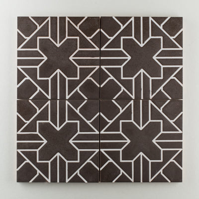8x8 Handpainted Sample Kasbah Trellis  in Dark Motif