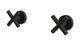 Contour Two Handle Wall Mount Bath Trim with Soft Cross Handles in Matte Black