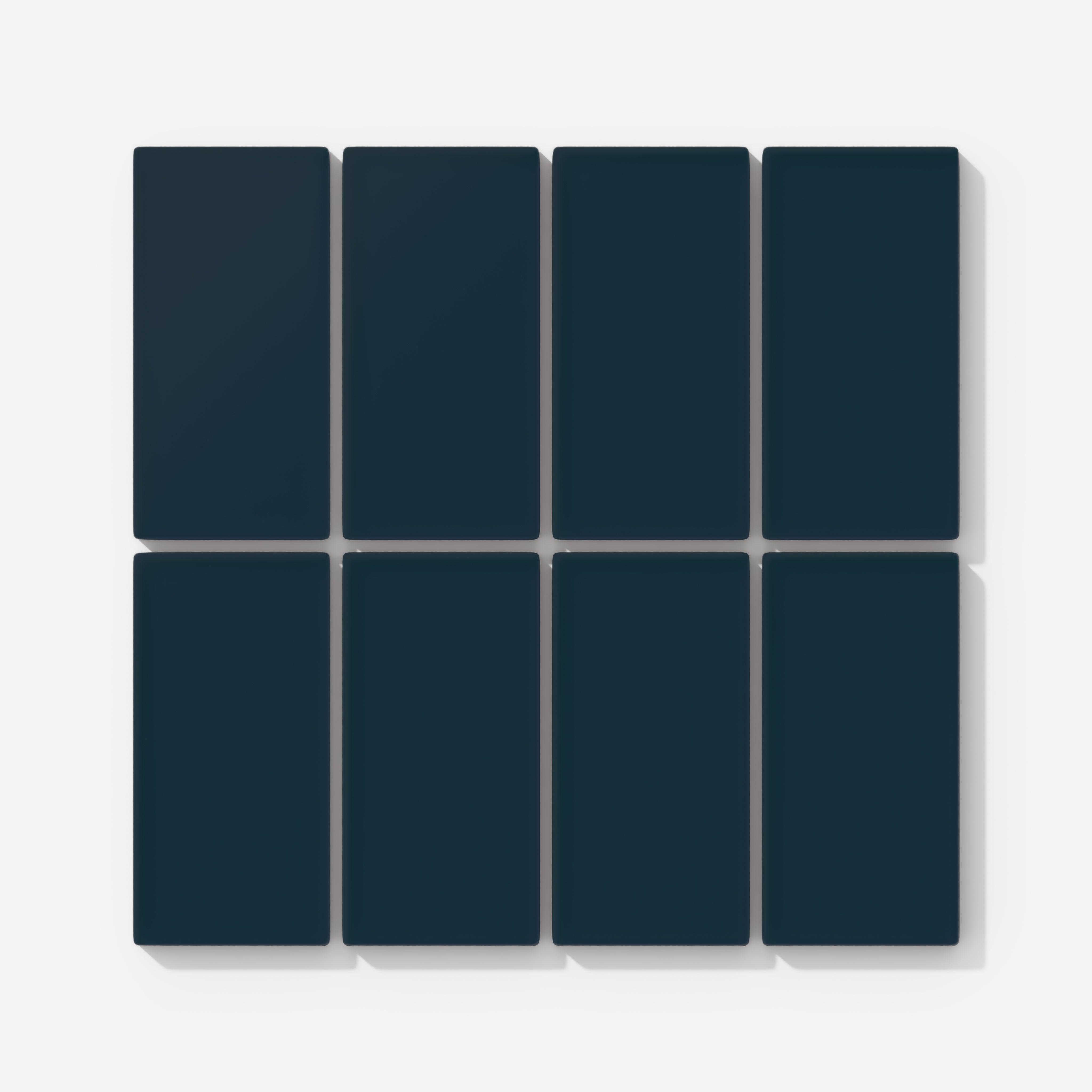 2x4 Straight Set Sheeted Glass Mosaic Tile in Grackle Matte