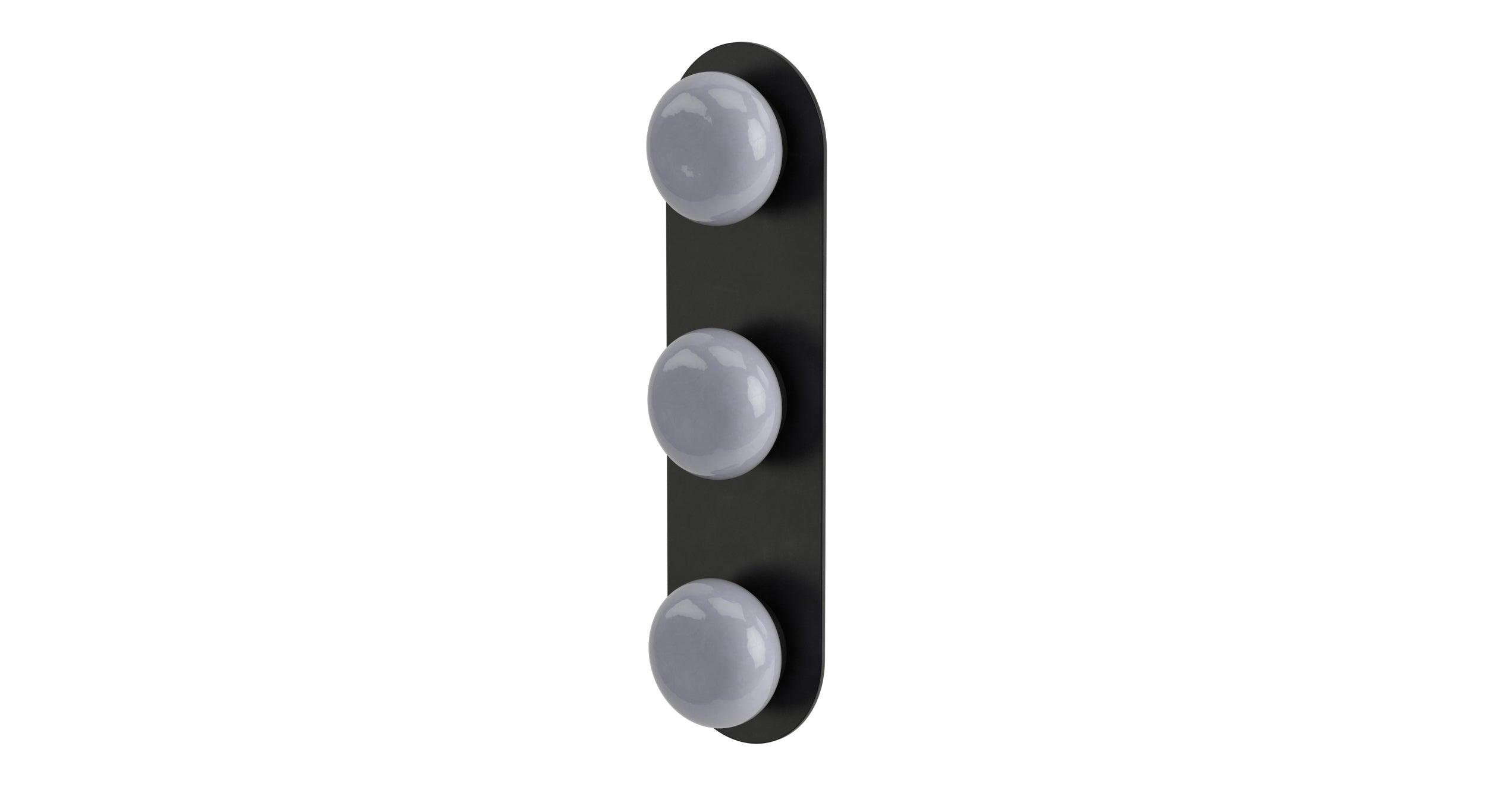 Foundry Three Handle Wall Mount Shower Trim with Pebble Ceramic Knob Handles in Oil Rubbed Bronze