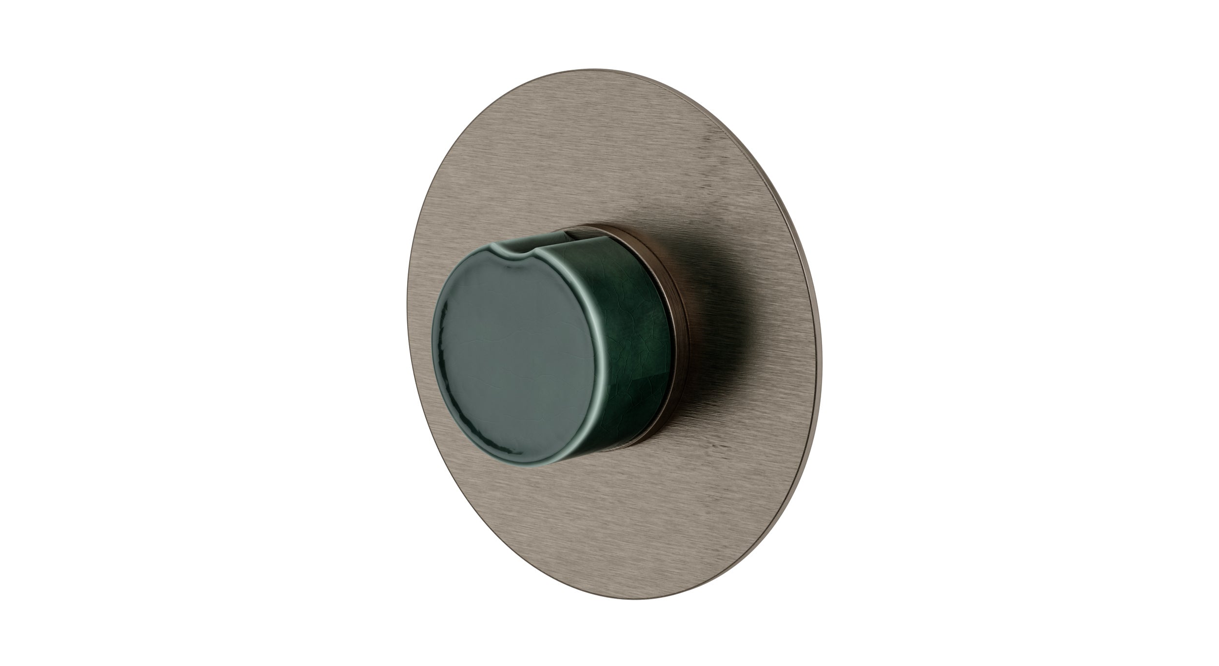 Foundry One Handle Wall Mount Shower Trim with Groove Ceramic Knob Handle in Antique Nickel