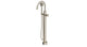 Emerson One Handle Floor Mount Gooseneck Bath Trim with Hand Shower and Classic Cross Handle in Satin Nickel