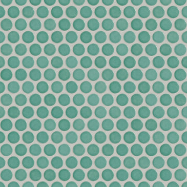 Penny Round Sheeted Original Ceramic Mosaic Tile in Amalfi Coast Gloss
