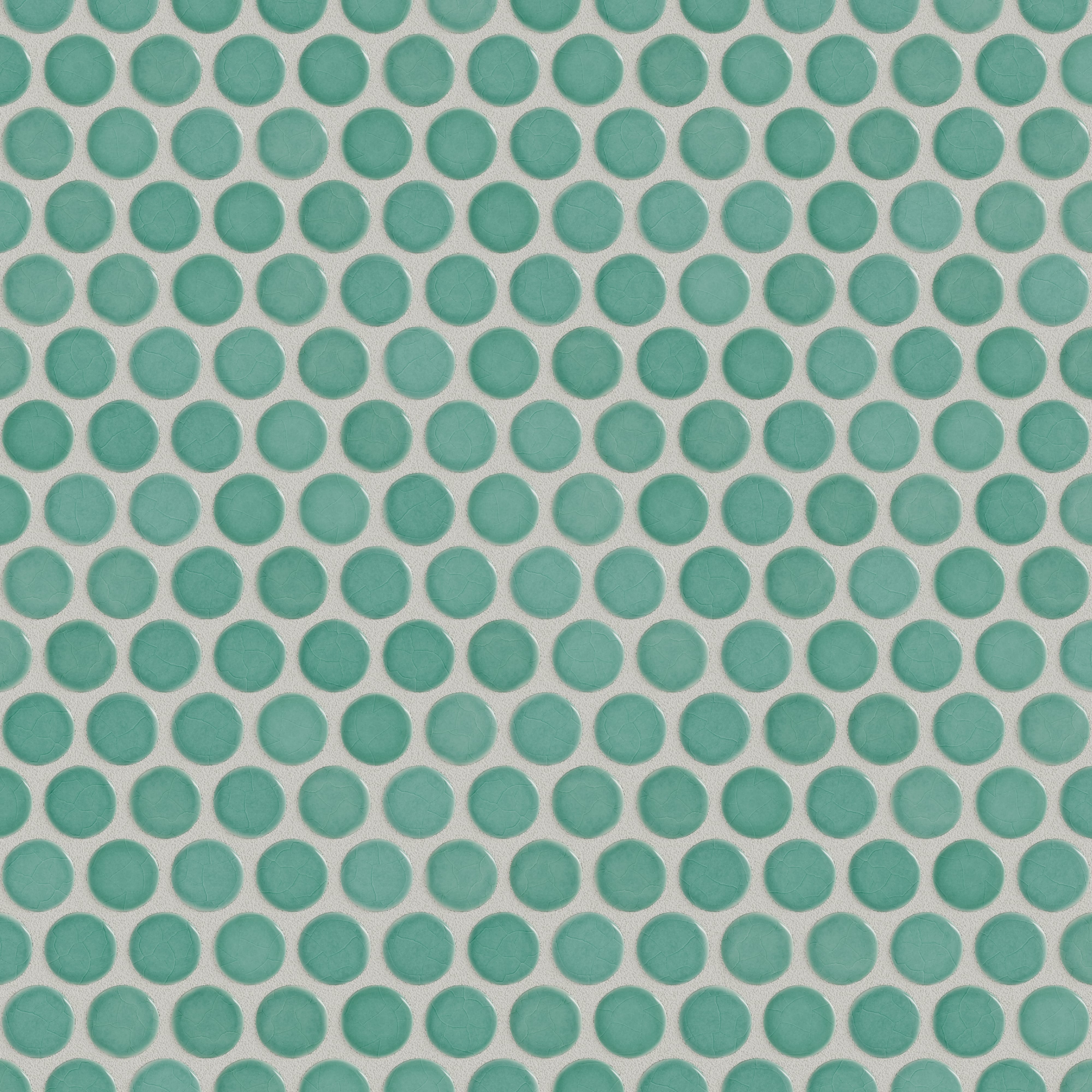 Penny Round Sheeted Original Ceramic Mosaic Tile in Amalfi Coast Gloss