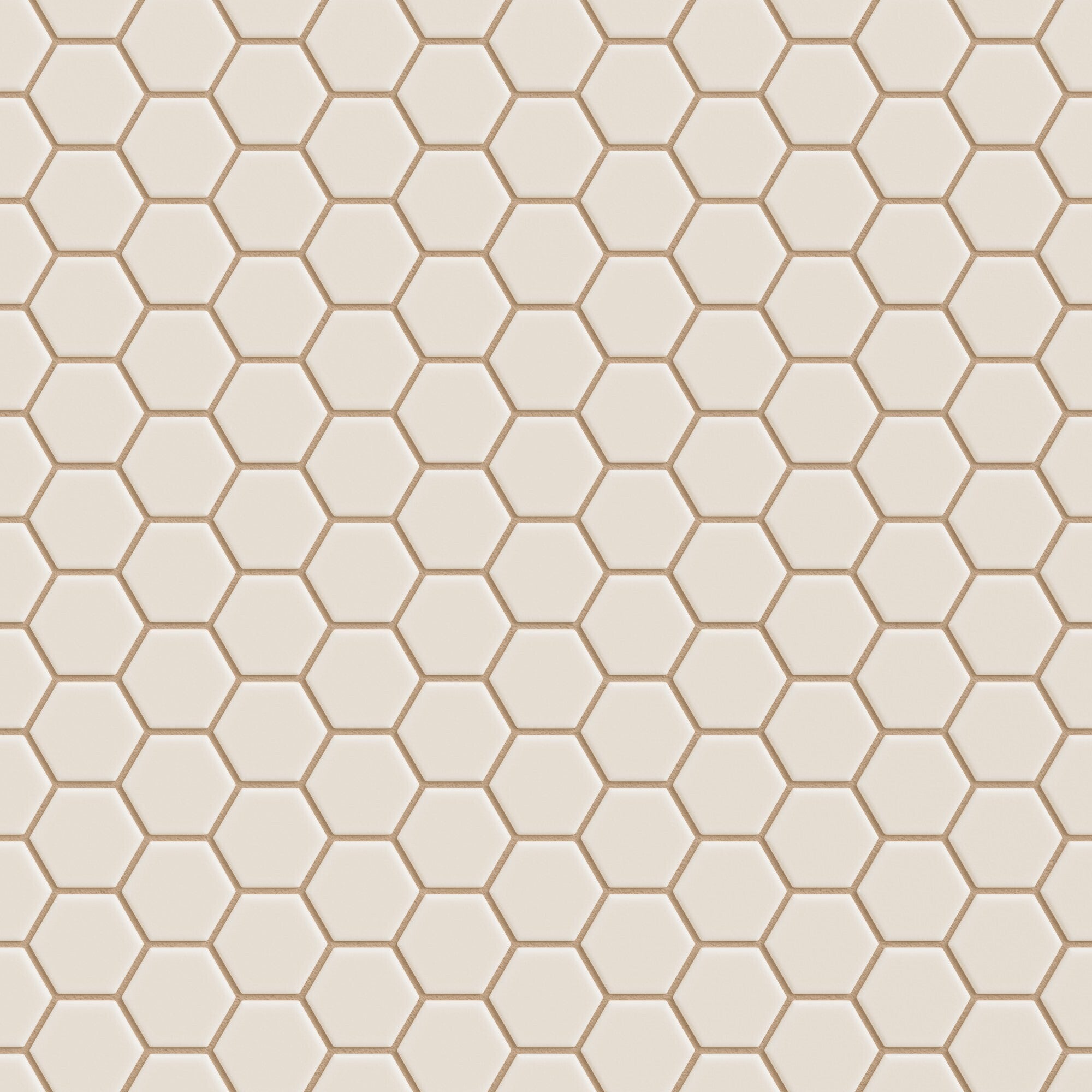1" Hexagon Sheeted Original Ceramic Mosaic Tile in Sand Dune Matte
