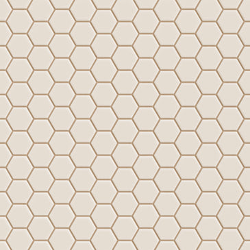 1" Hexagon Sheeted Original Ceramic Mosaic Tile in Sand Dune Matte