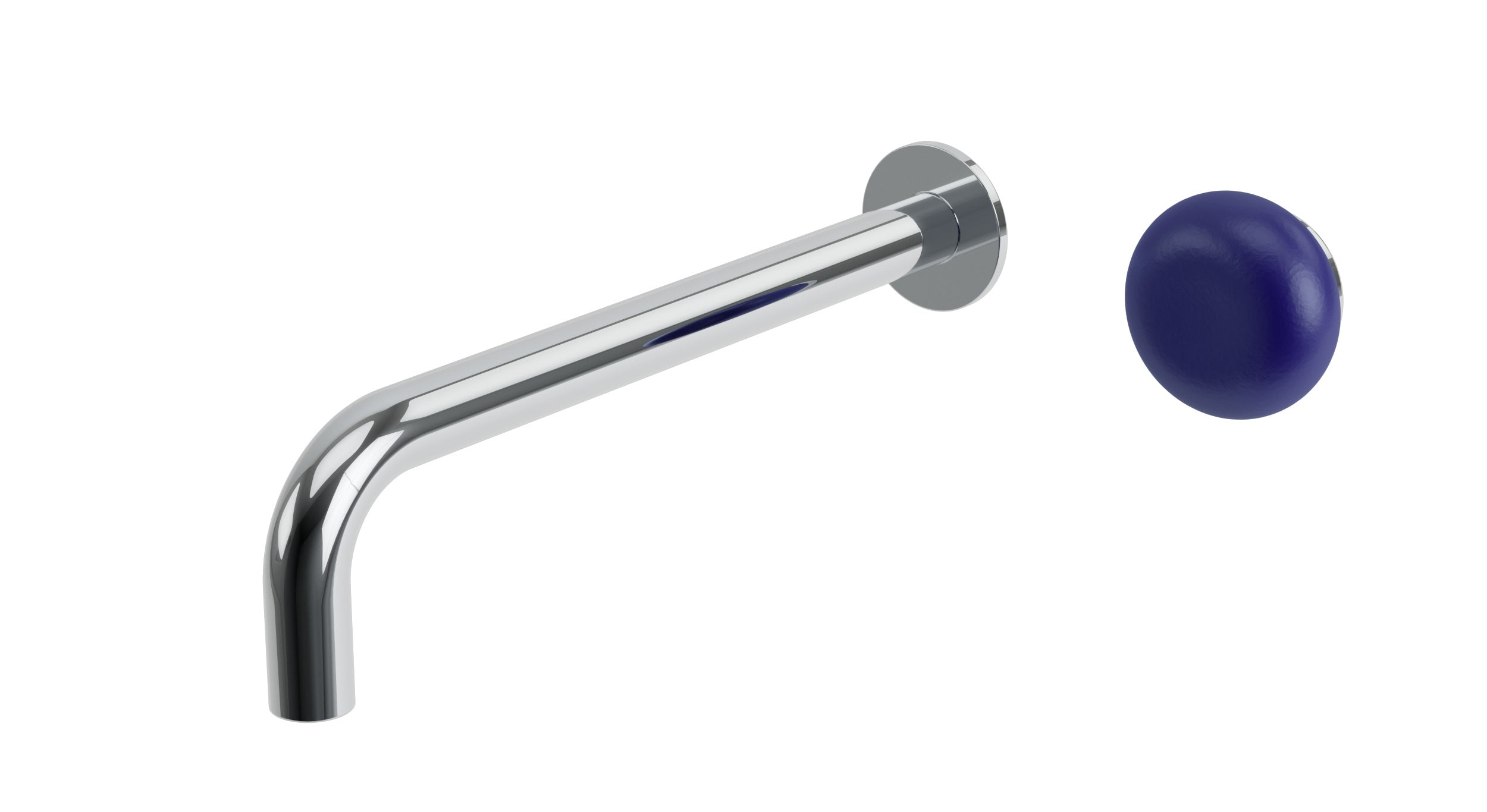 Foundry One Handle Wall Mount 10" Lavatory Faucet with Pebble Ceramic Knob Handle in Polished Chrome