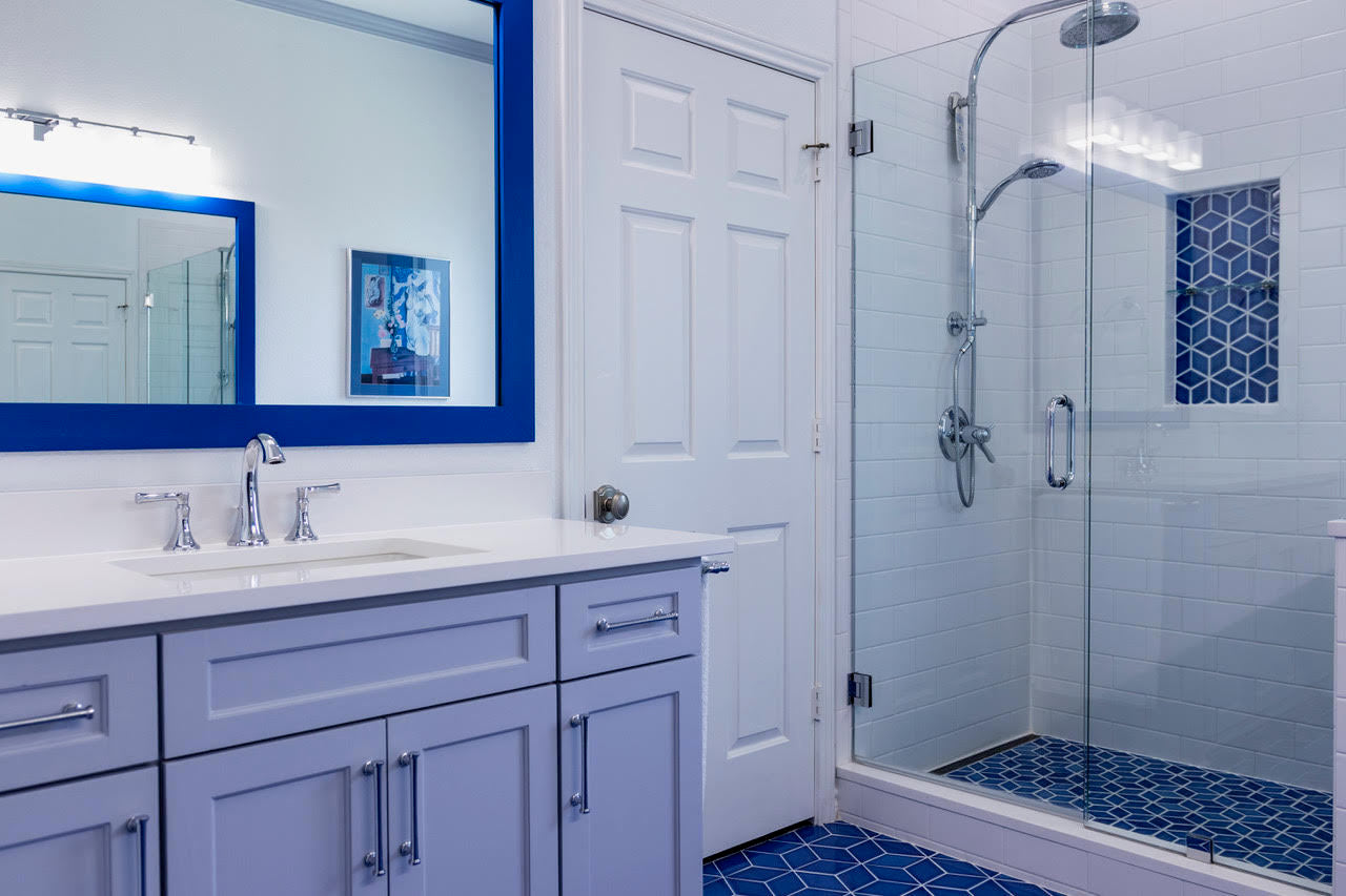 Small Diamond Sheeted - Escher Original Ceramic Mosaic Tile in Aegean Sea Gloss