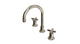 Emerson Two Handle Deck Mount Gooseneck Lavatory Faucet with Classic Cross Handles in French Nickel