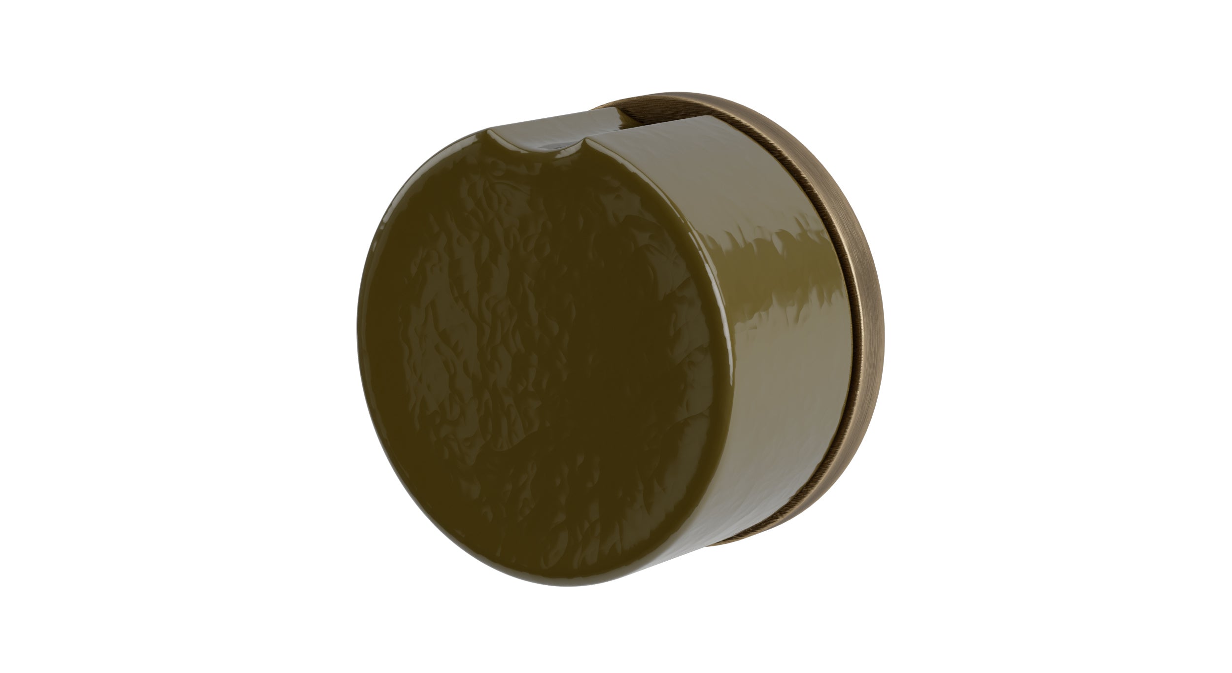 Foundry One Handle Wall Mount Diverter/Volume Control Shower Trim with Groove Ceramic Knob Handle in Antique Brass