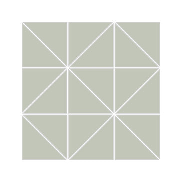 3" Triangle Sheeted - Quadrant Original Ceramic Mosaic Tile in Salton Sea Matte