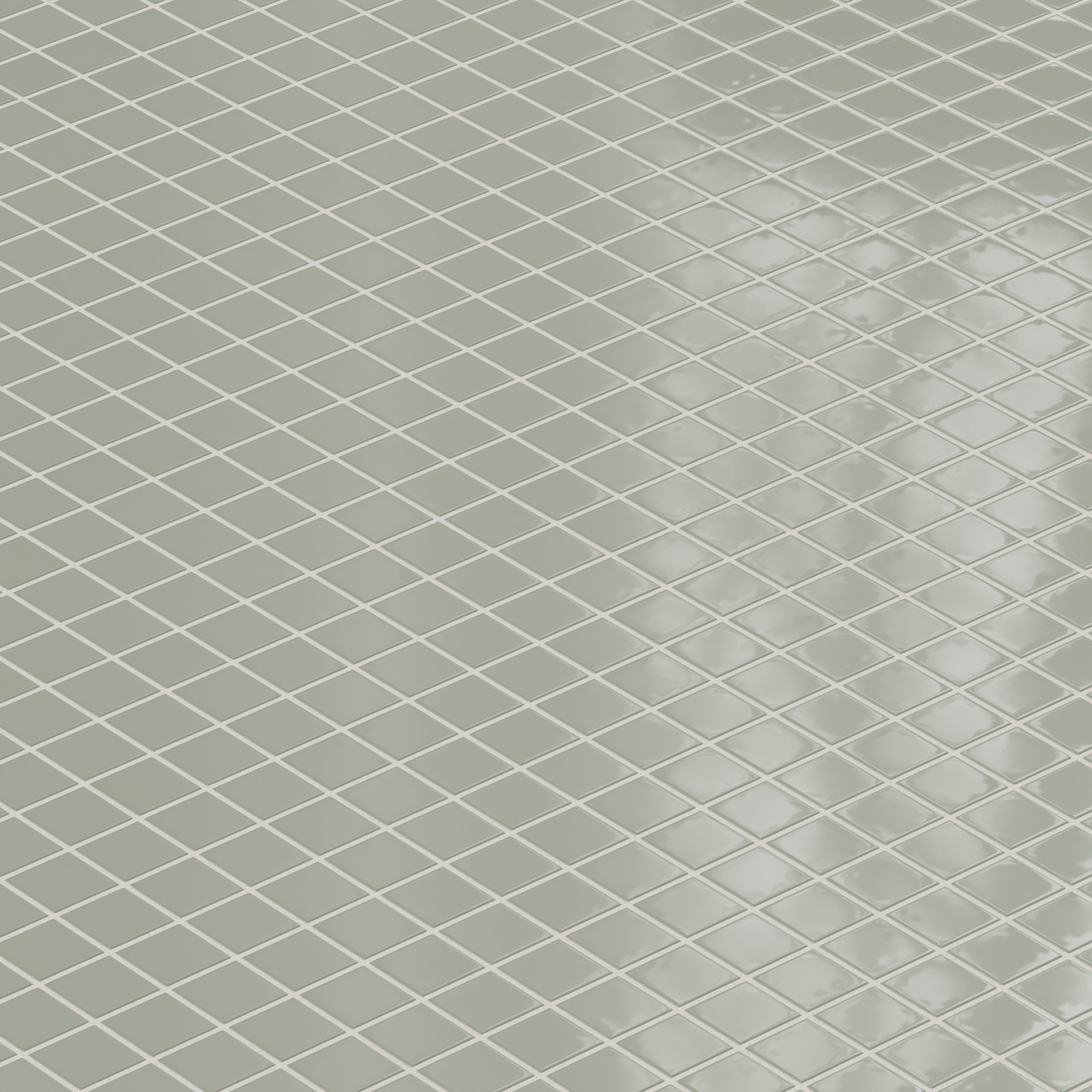 2x2 Straight Set Sheeted Natural Press Ceramic Mosaic Tile in Terre Verte Gloss