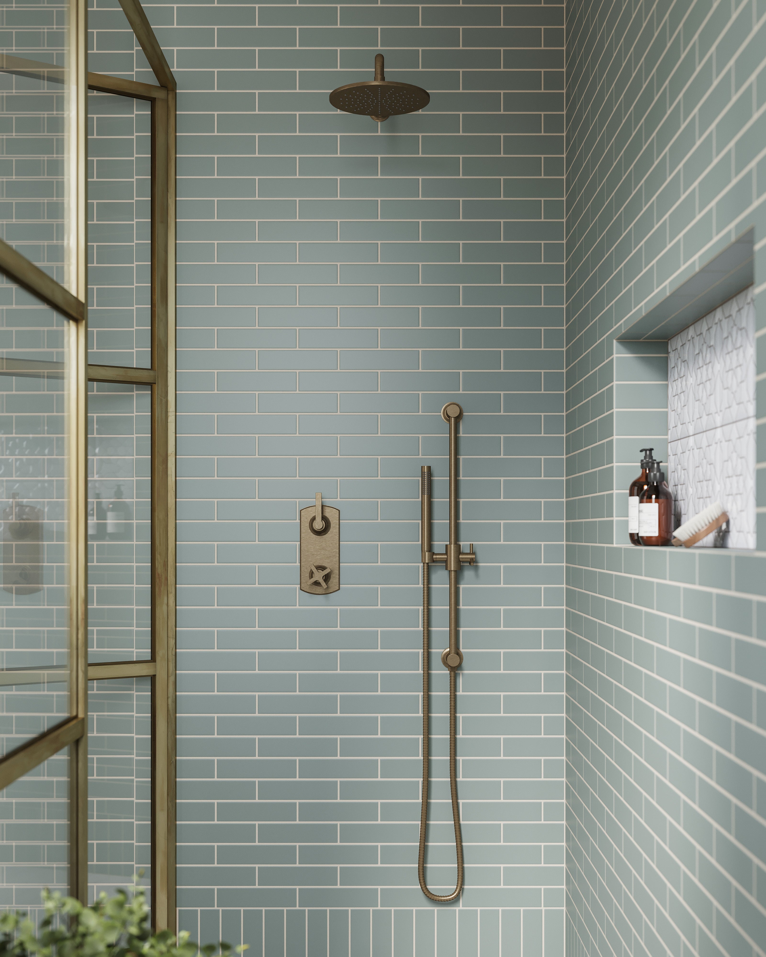 Emerson Positioning Bar Kit - Less Hand Shower in Antique Brass