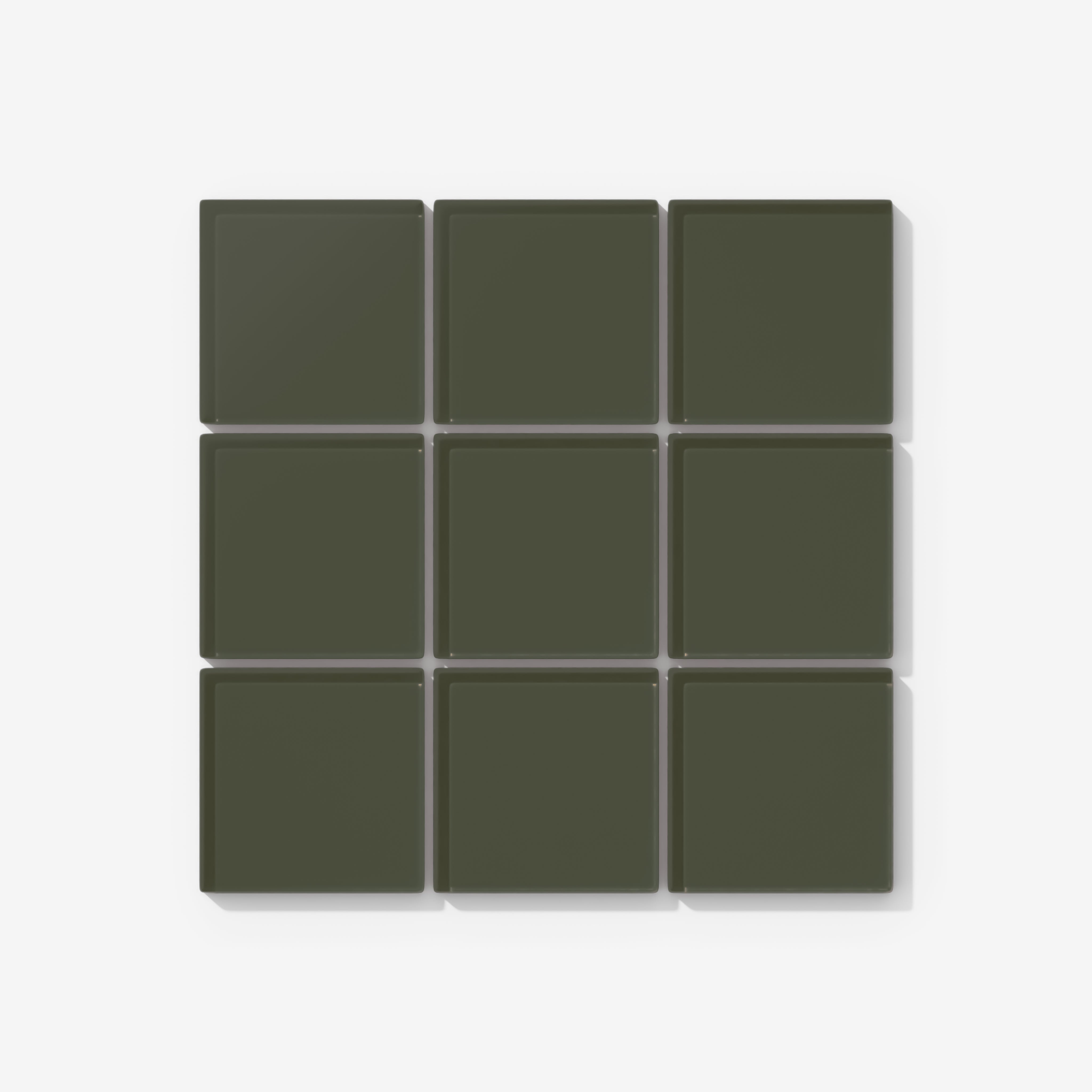 3x3 Straight Set Sheeted Glass Mosaic Tile in Roadrunner Matte