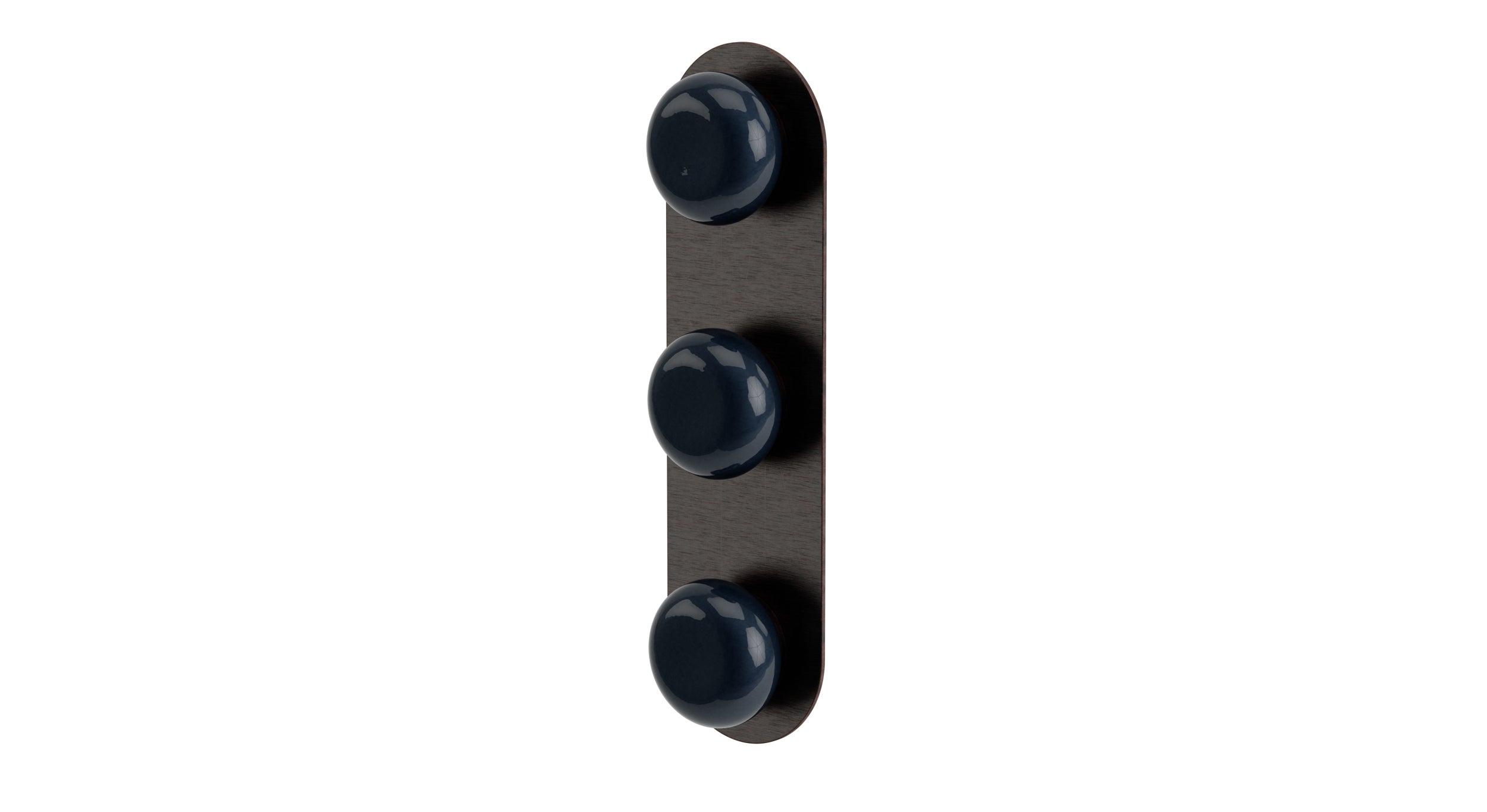 Foundry Three Handle Wall Mount Shower Trim with Pebble Ceramic Knob Handles in Antique Bronze