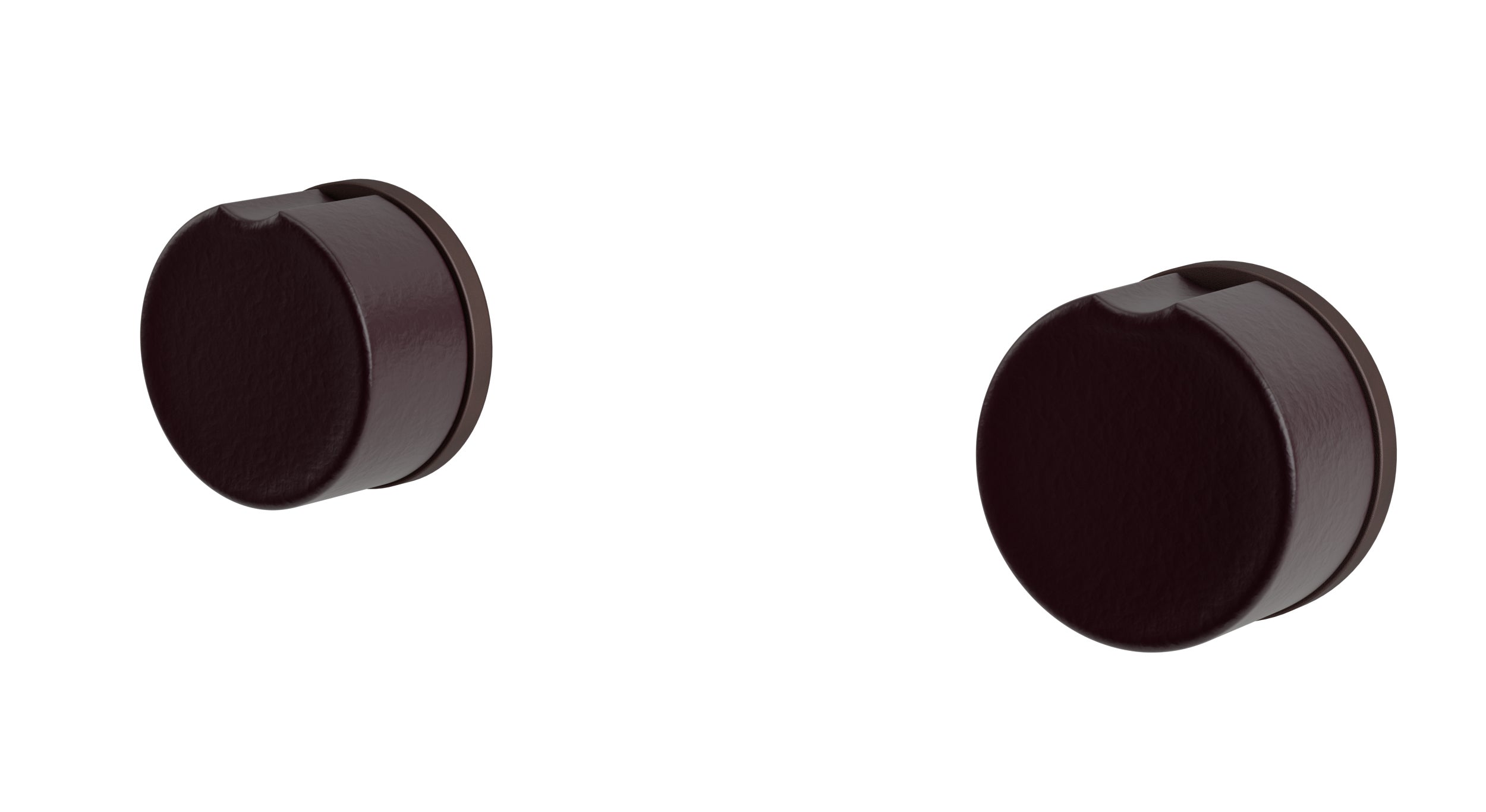Foundry Two Handle Wall Mount Bath Trim with Groove Ceramic Knob Handles in Architectural Copper