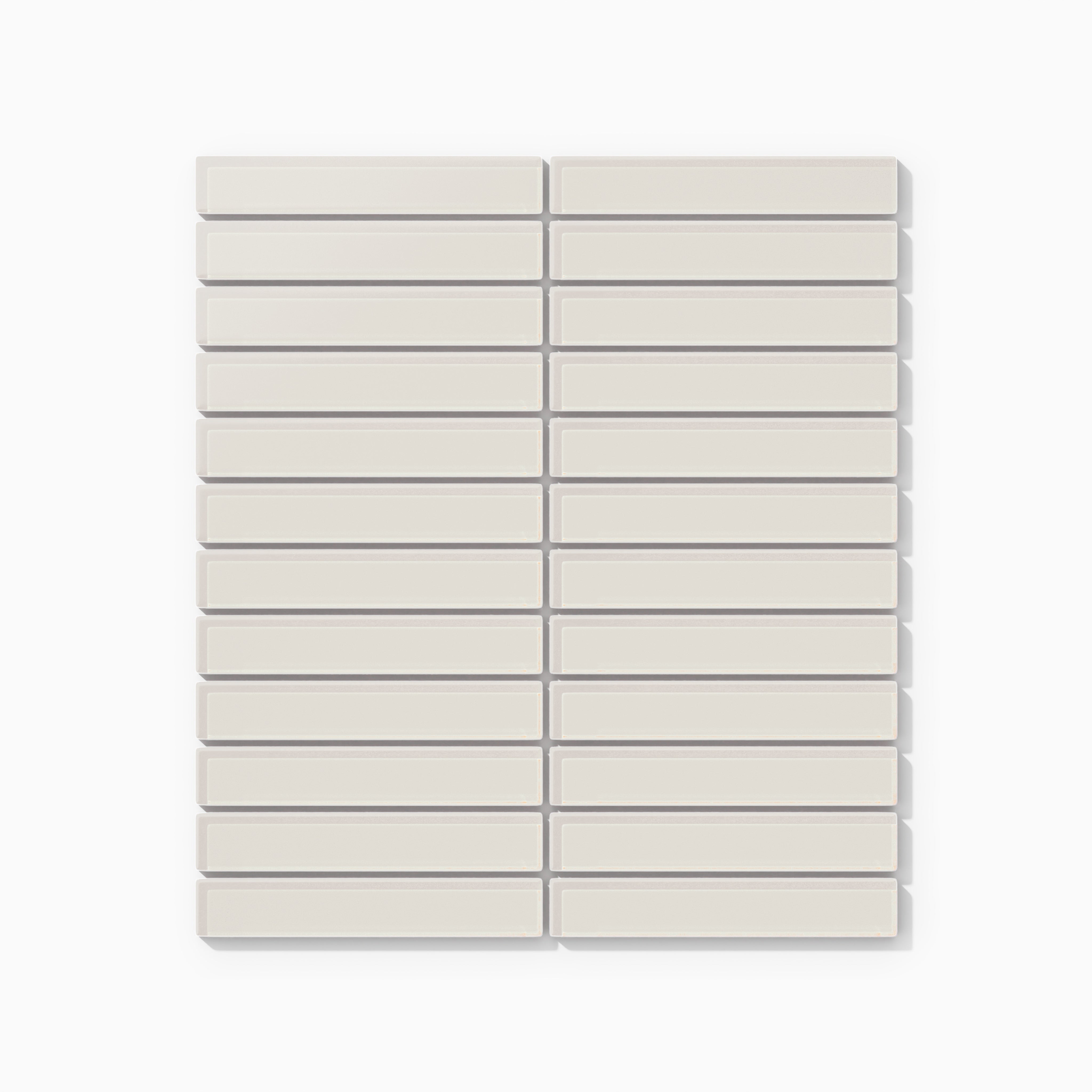 1x6 Straight Set Sheeted Glass Mosaic Tile in Dove Matte
