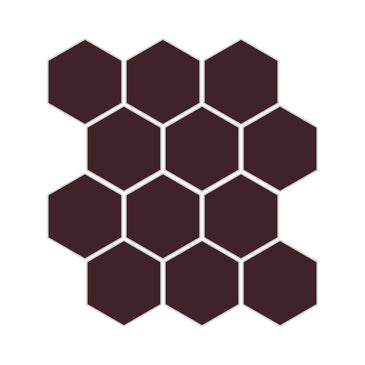 3" Hexagon Sheeted Original Ceramic Mosaic Tile in Redwood