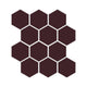 3" Hexagon Sheeted Original Ceramic Mosaic Tile in Redwood