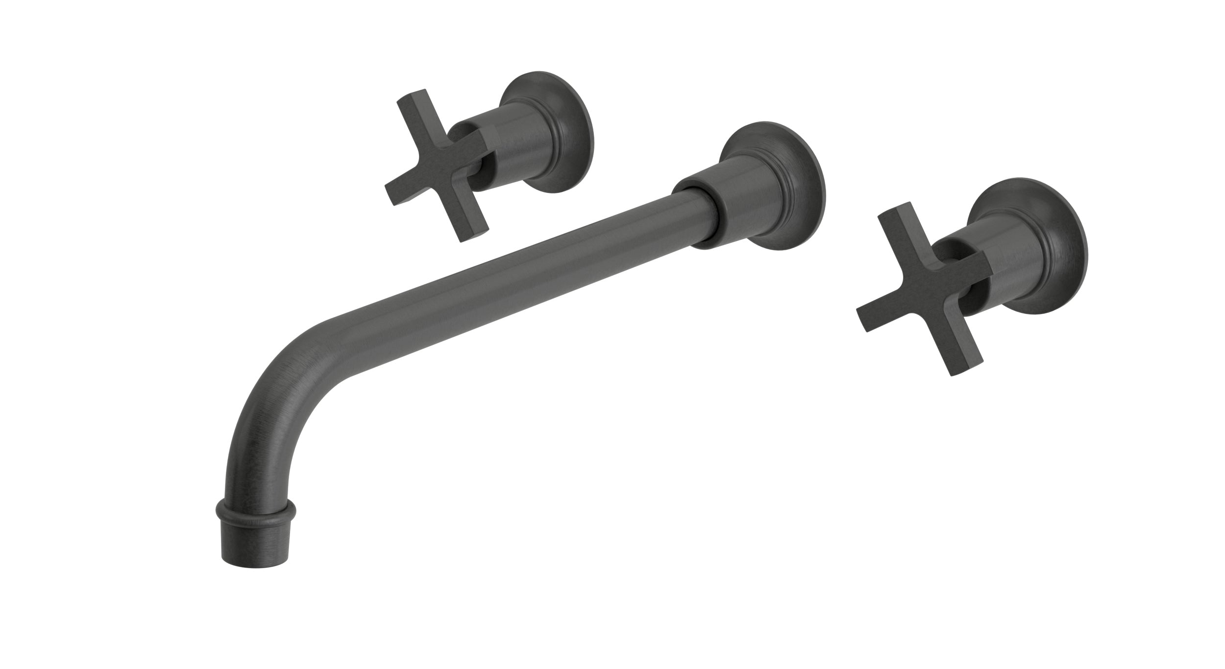 Emerson One Handle Wall Mount 12" Lavatory Faucet with Classic Cross Handle in Blackened Nickel