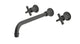 Emerson One Handle Wall Mount 12" Lavatory Faucet with Classic Cross Handle in Blackened Nickel