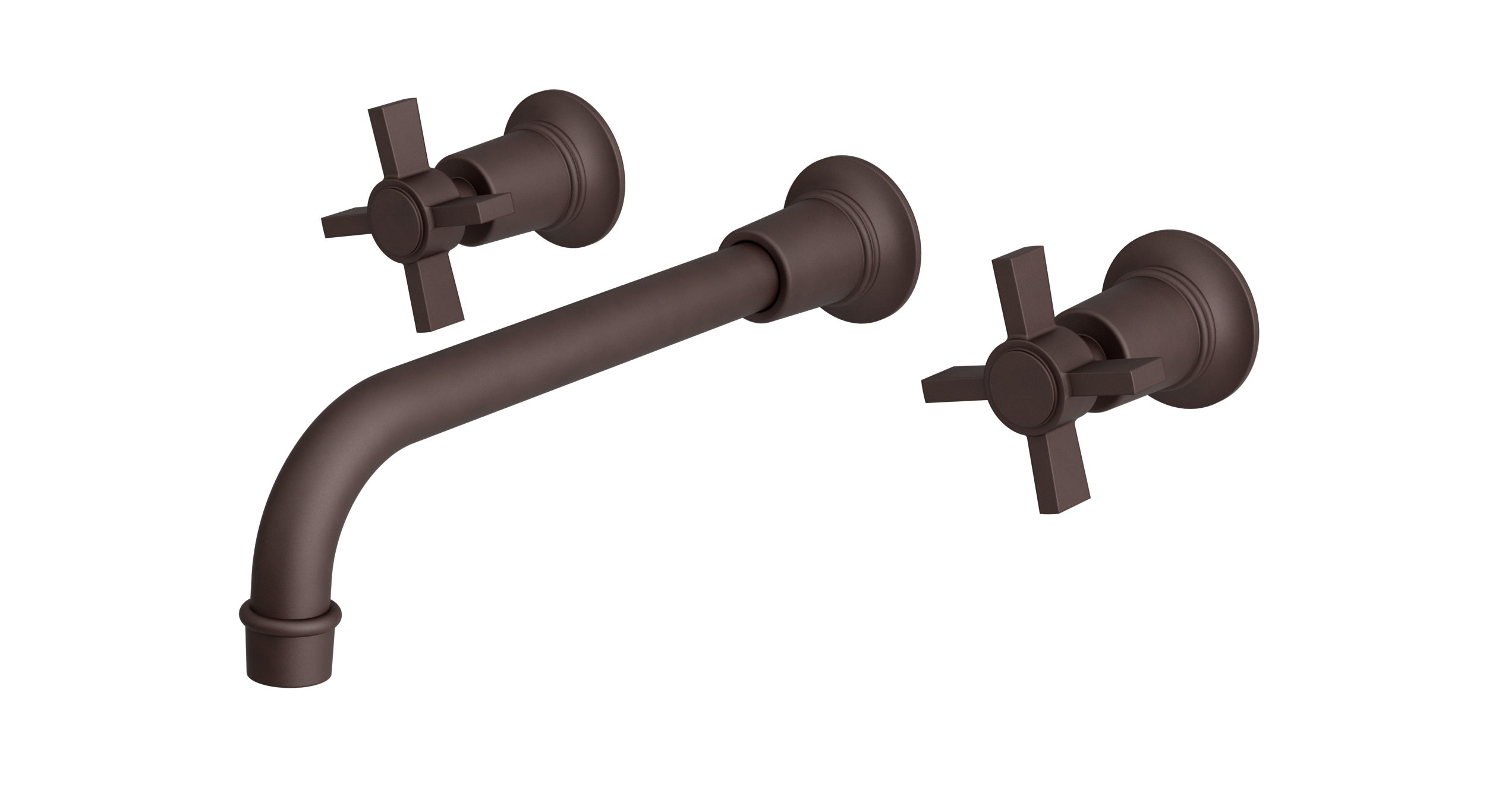 Emerson Two Handle Wall Mount 10" Lavatory Faucet with Defined Cross Handles in Architectural Copper