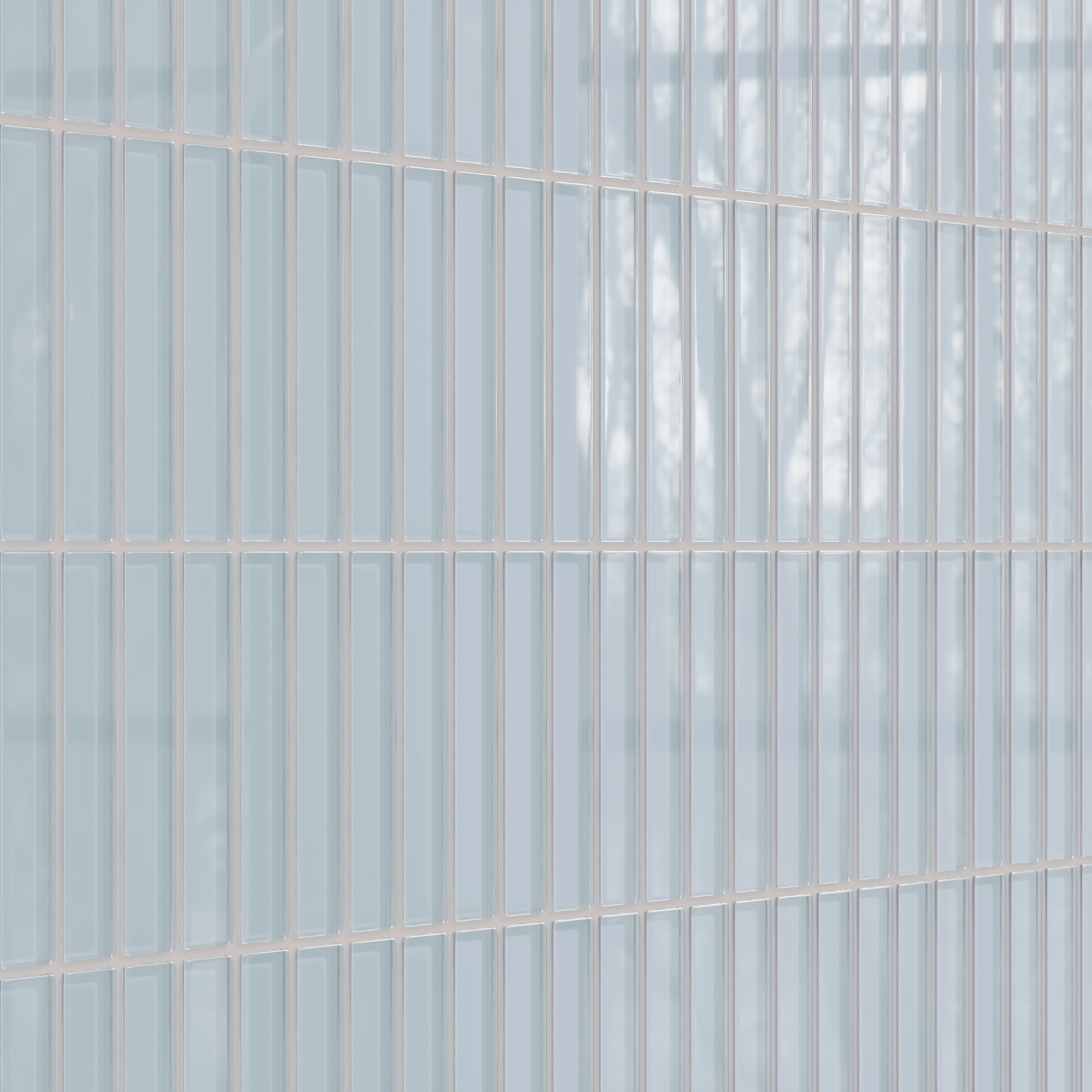 1x6 Straight Set Sheeted Glass Mosaic Tile in Partridge Gloss
