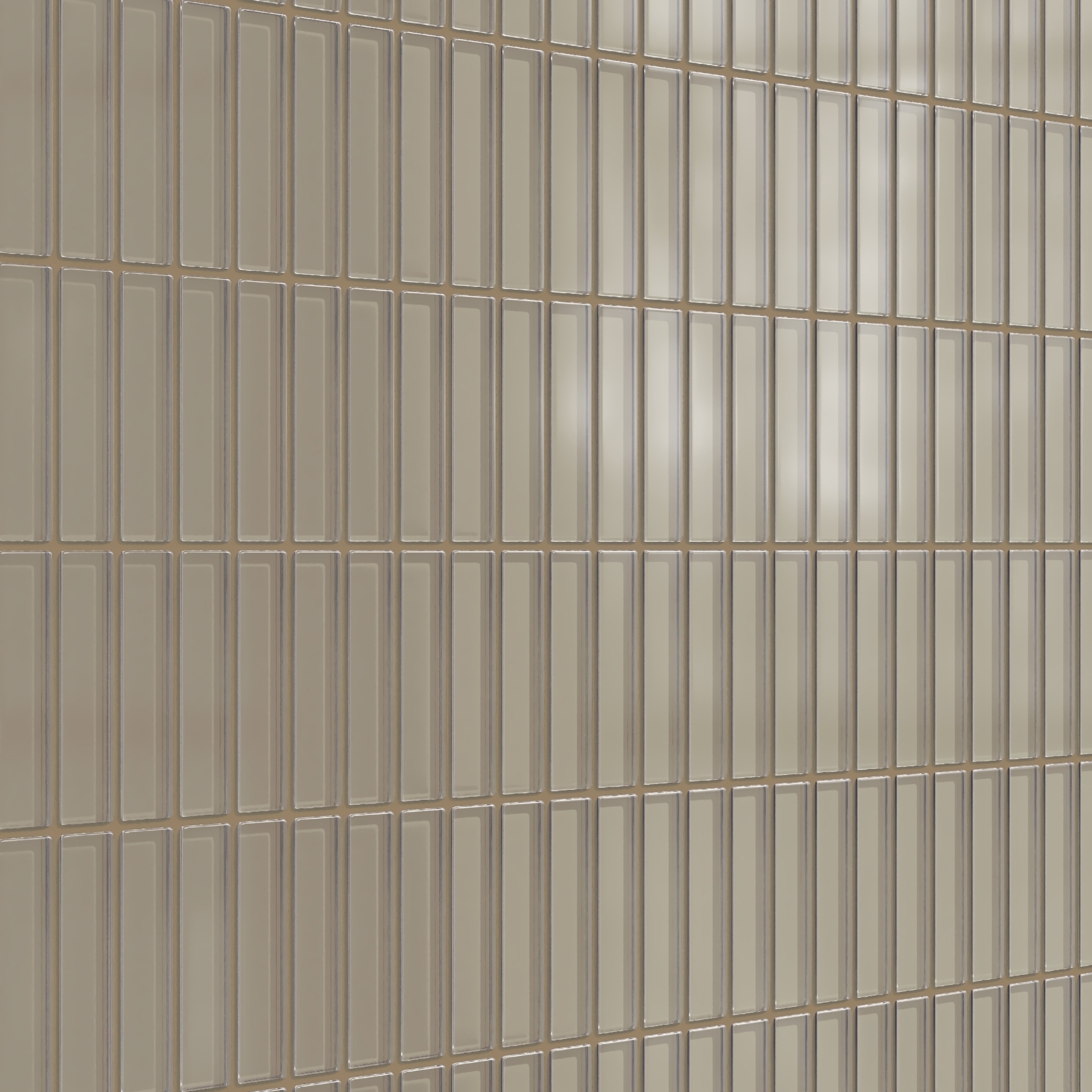 1x4 Straight Set Sheeted Glass Mosaic Tile in Quail Matte