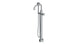 Emerson One Handle Floor Mount Squaretop Bath Trim with Hand Shower and Classic Cross Handle in Satin Chrome