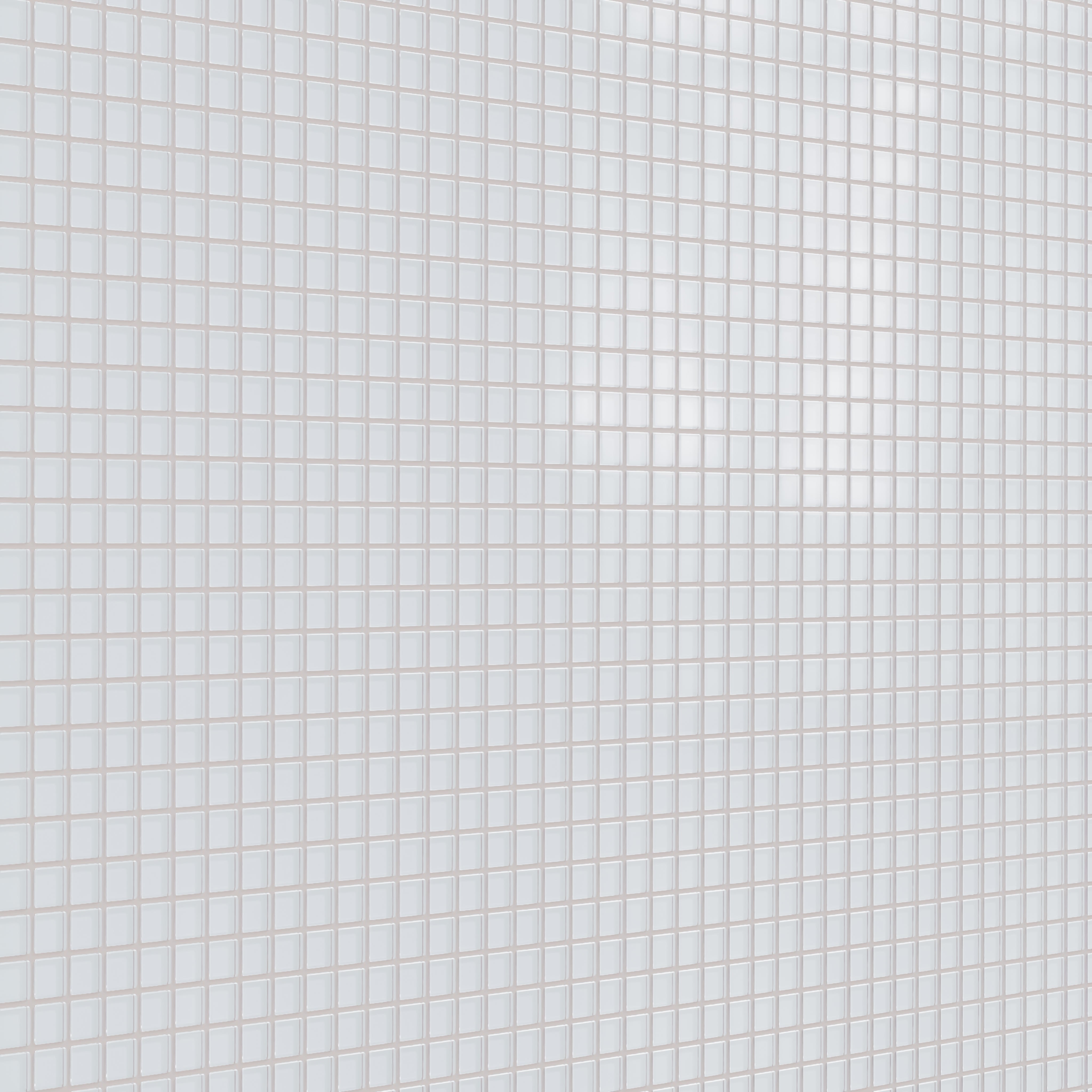 1x1 Straight Set Sheeted Glass Mosaic Tile in Snowy Owl Matte