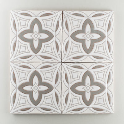 8x8 Handpainted Sample Malta  in Neutral Motif