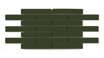1x6 Half Offset Sheeted Original Ceramic Mosaic Tile in Hunter Green Matte