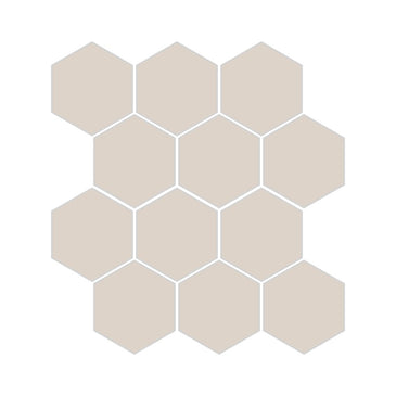 3" Hexagon Sheeted Original Ceramic Mosaic Tile in Sand Dune Matte
