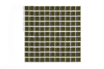 1x1 Straight Set Sheeted Original Ceramic Mosaic Tile in Bonsai Gloss
