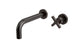 Flatiron One Handle Wall Mount 7.5" Lavatory Faucet with Linear Cross Handle in Antique Bronze
