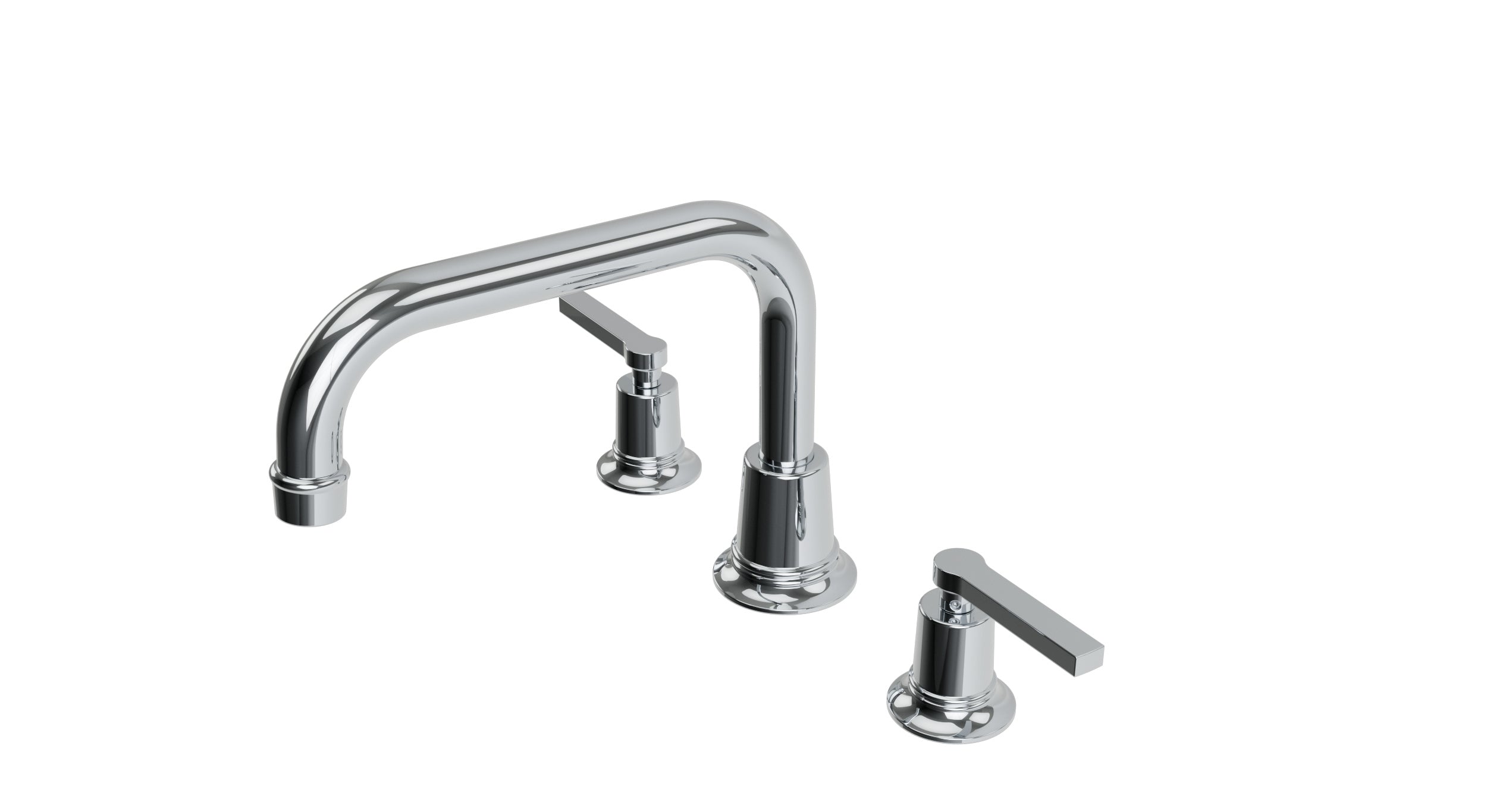 Emerson Two Handle Deck Mount Squaretop Bath Trim with Classic Lever Handles