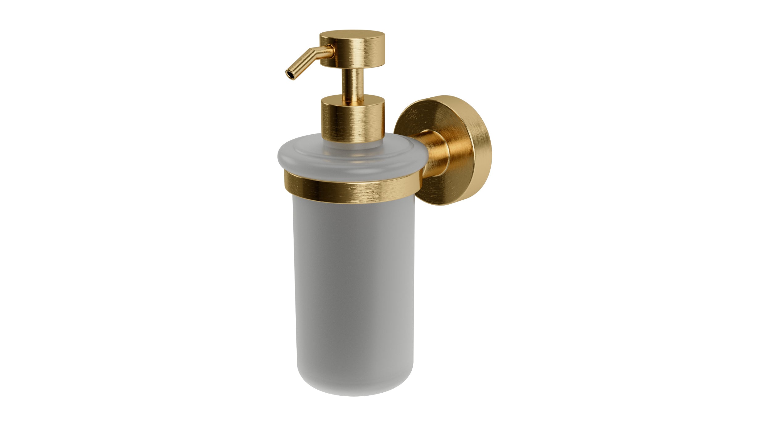 Flatiron Round Soap Dispenser in Satin Brass