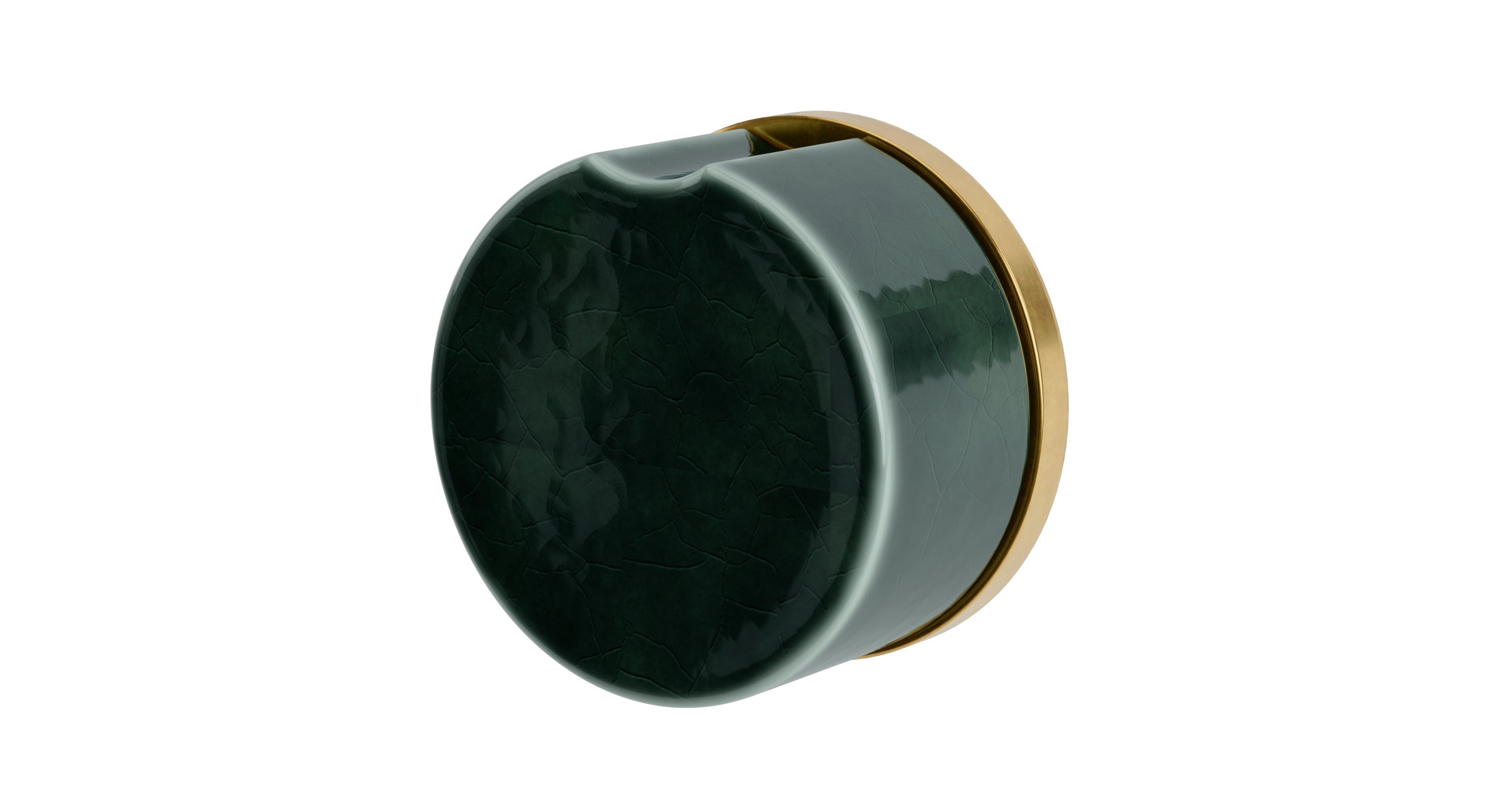 Foundry One Handle Wall Mount Diverter/Volume Control Shower Trim with Groove Ceramic Knob Handle in French Brass