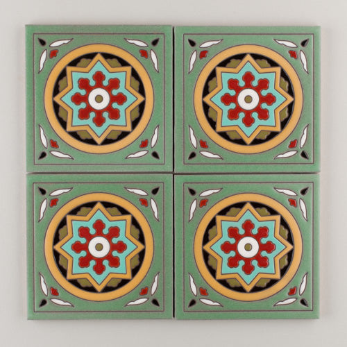 6x6 Handpainted Tile Old California #1 in Warm Motif
