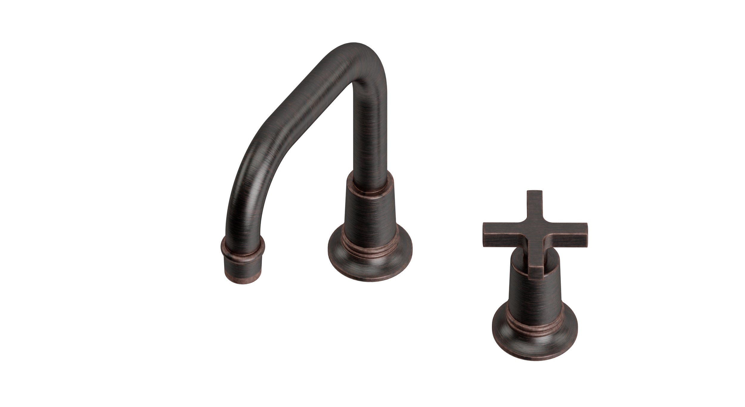 Emerson One Handle Deck Mount Squaretop Lavatory Faucet with Classic Cross Handle in Antique Bronze