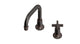 Emerson One Handle Deck Mount Squaretop Lavatory Faucet with Classic Cross Handle in Antique Bronze