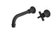 Emerson One Handle Wall Mount 8.25" Lavatory Faucet with Classic Cross Handle in Matte Black