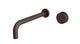 Foundry One Handle Wall Mount 10" Lavatory Faucet with Barrel Knob Handle in Architectural Copper
